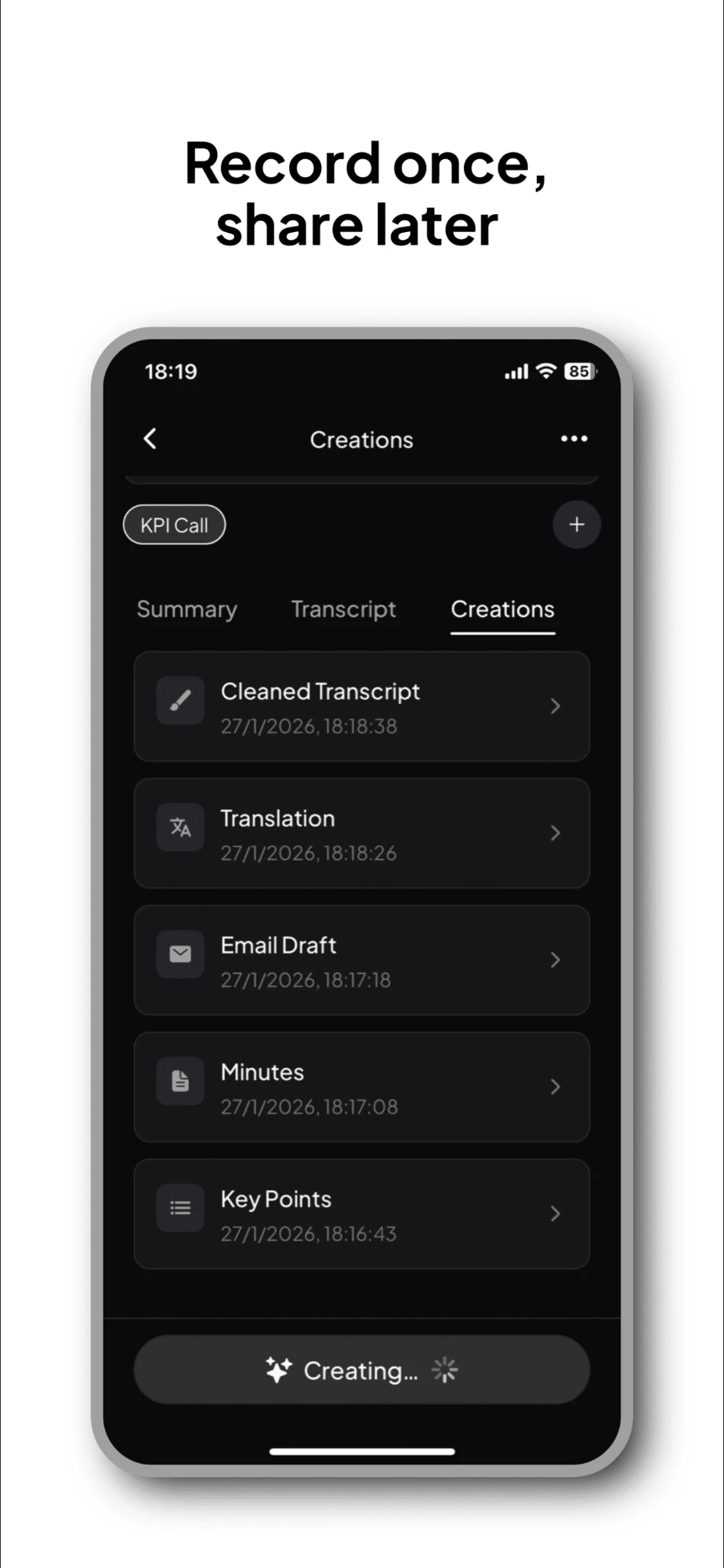 The Minutes app screenshot 3